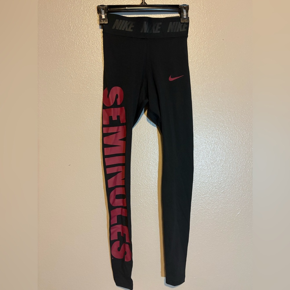 Nike Black and Red Seminoles Leggings